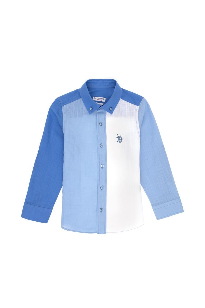 Erkek Çocuk Mavi Uzun Kollu Gömlek - 50306578010