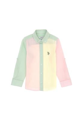 Erkek Çocuk Su Yeşili Uzun Kollu Gömlek - 50306578016