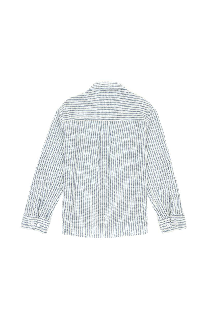 Erkek Çocuk Mavi Uzun Kollu Gömlek