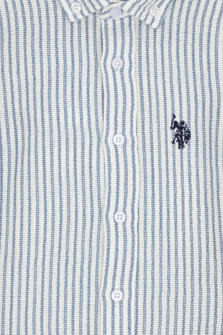 Erkek Çocuk Mavi Uzun Kollu Gömlek - 50306601008