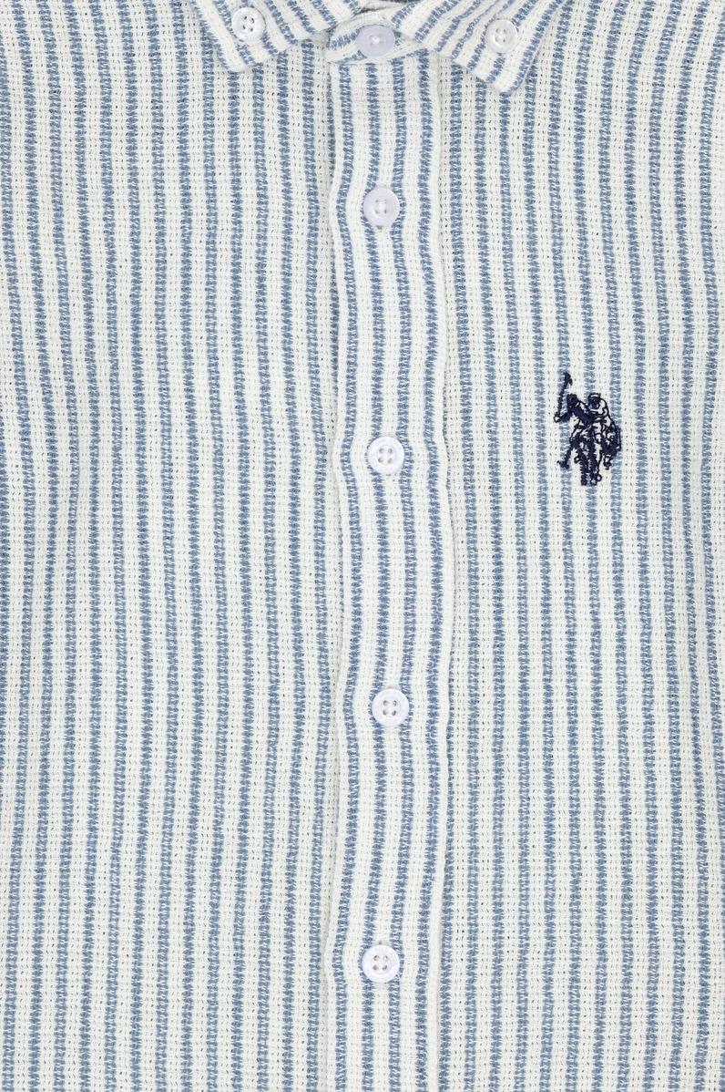 Erkek Çocuk Mavi Uzun Kollu Gömlek