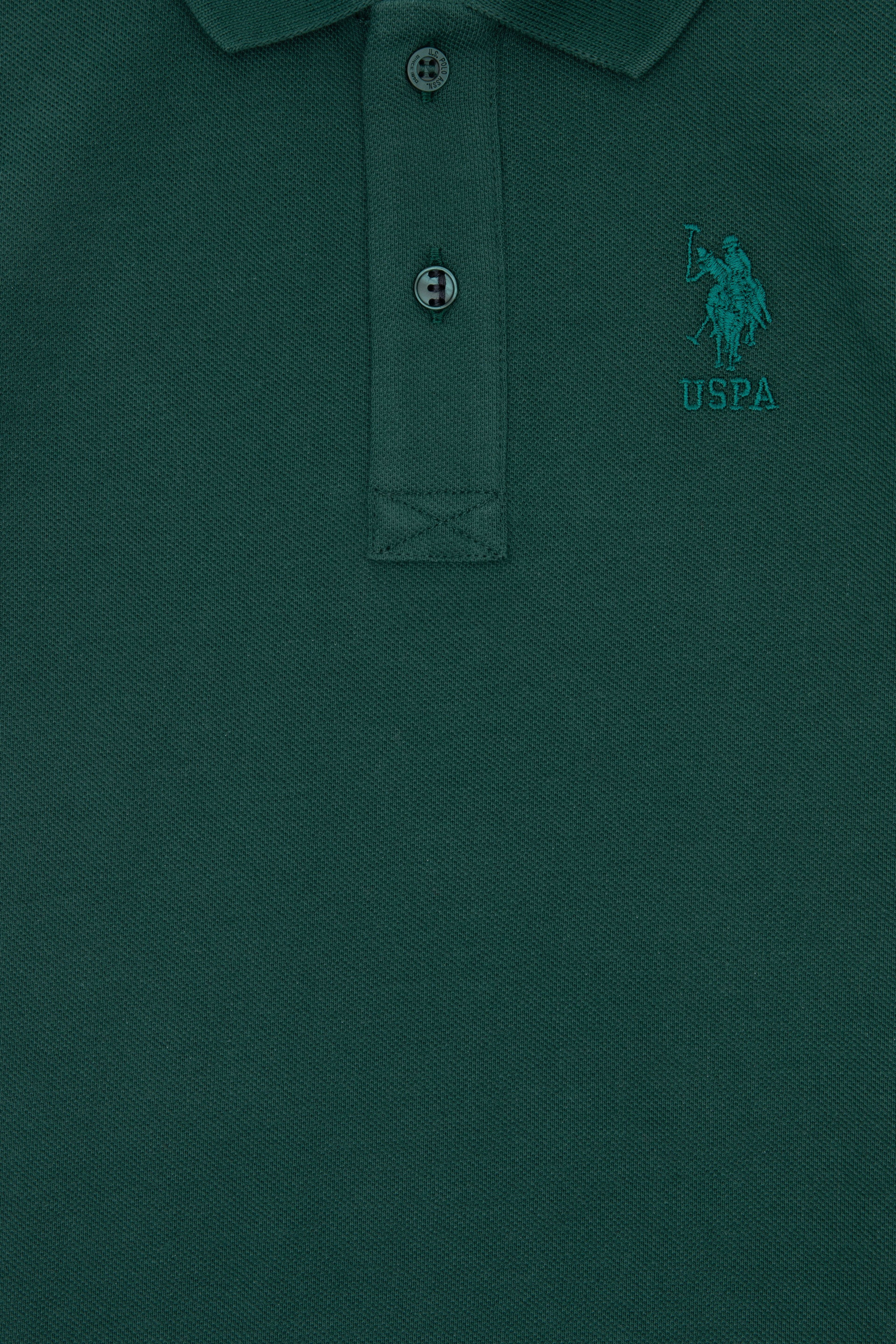 Erkek Çocuk Koyu Yeşil Basic Polo Yaka Tişört - Image 3