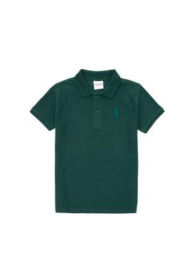 Erkek Çocuk Koyu Yeşil Basic Polo Yaka Tişört - 50298049400