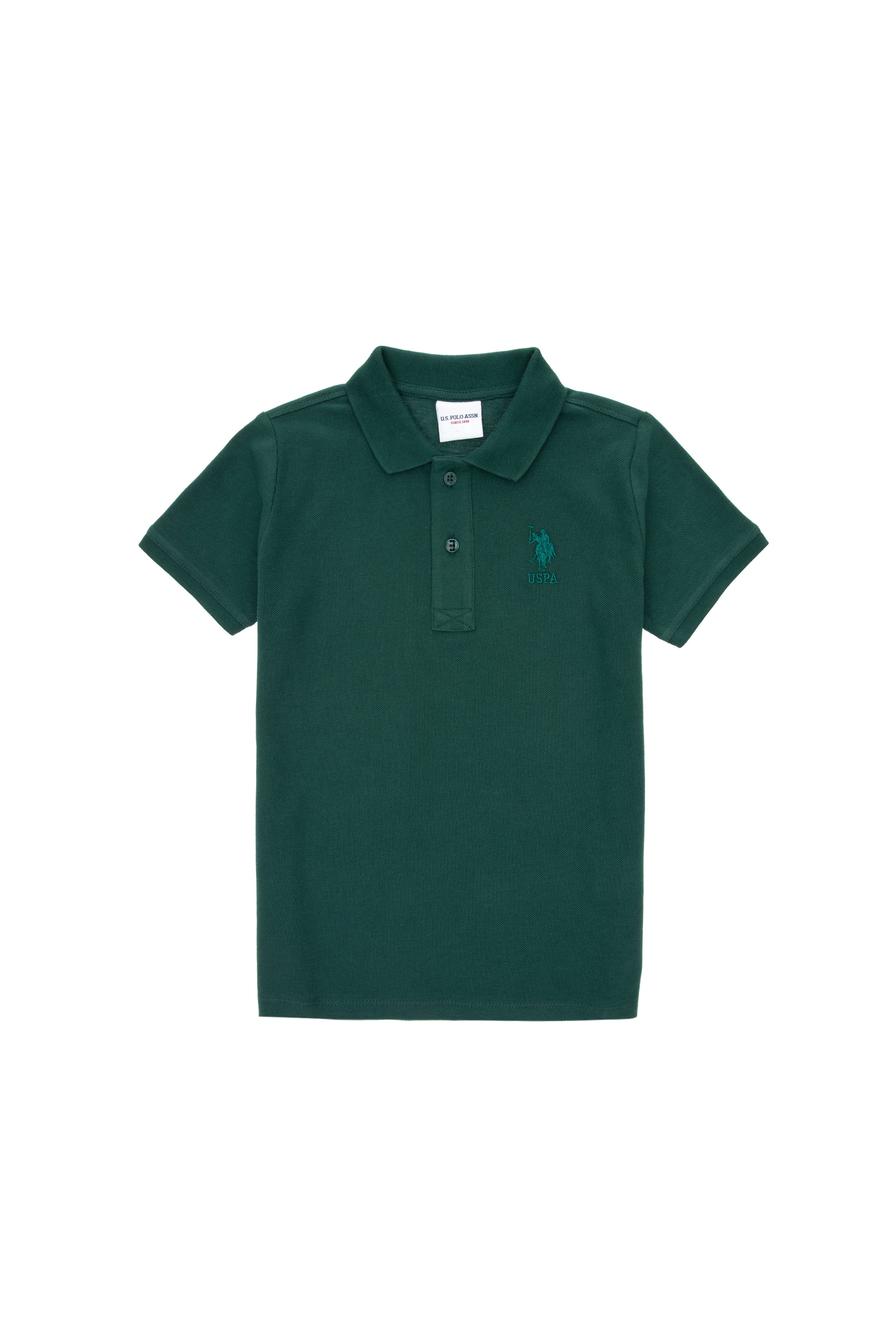 Erkek Çocuk Koyu Yeşil Basic Polo Yaka Tişört - Image 1