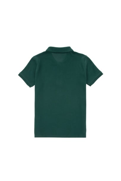 Erkek Çocuk Koyu Yeşil Basic Polo Yaka Tişört