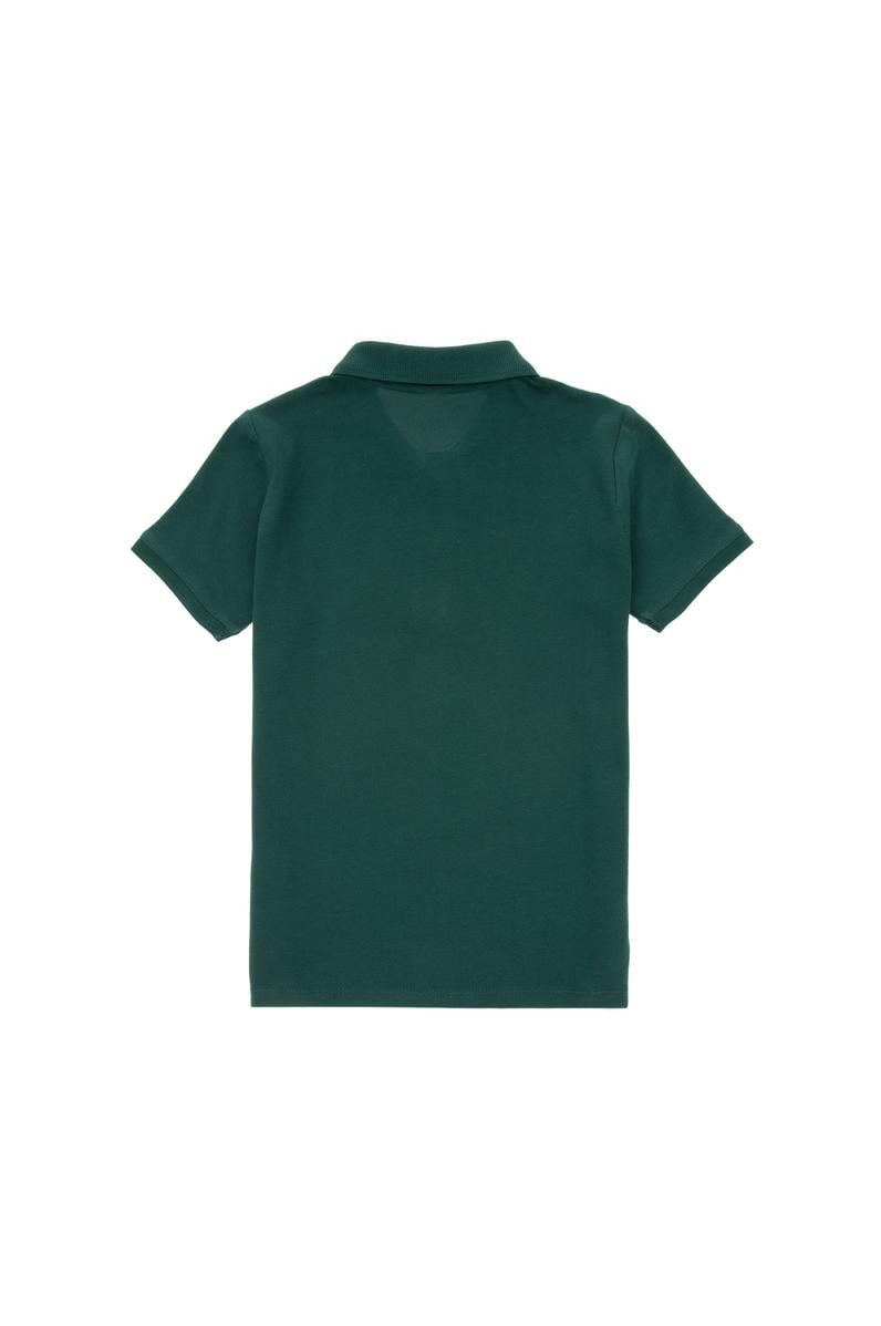 Erkek Çocuk Koyu Yeşil Basic Polo Yaka Tişört