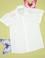 Kız Çocuk Beyaz Büzgü Detaylı Pamuk Kısa Kollu Gömlek