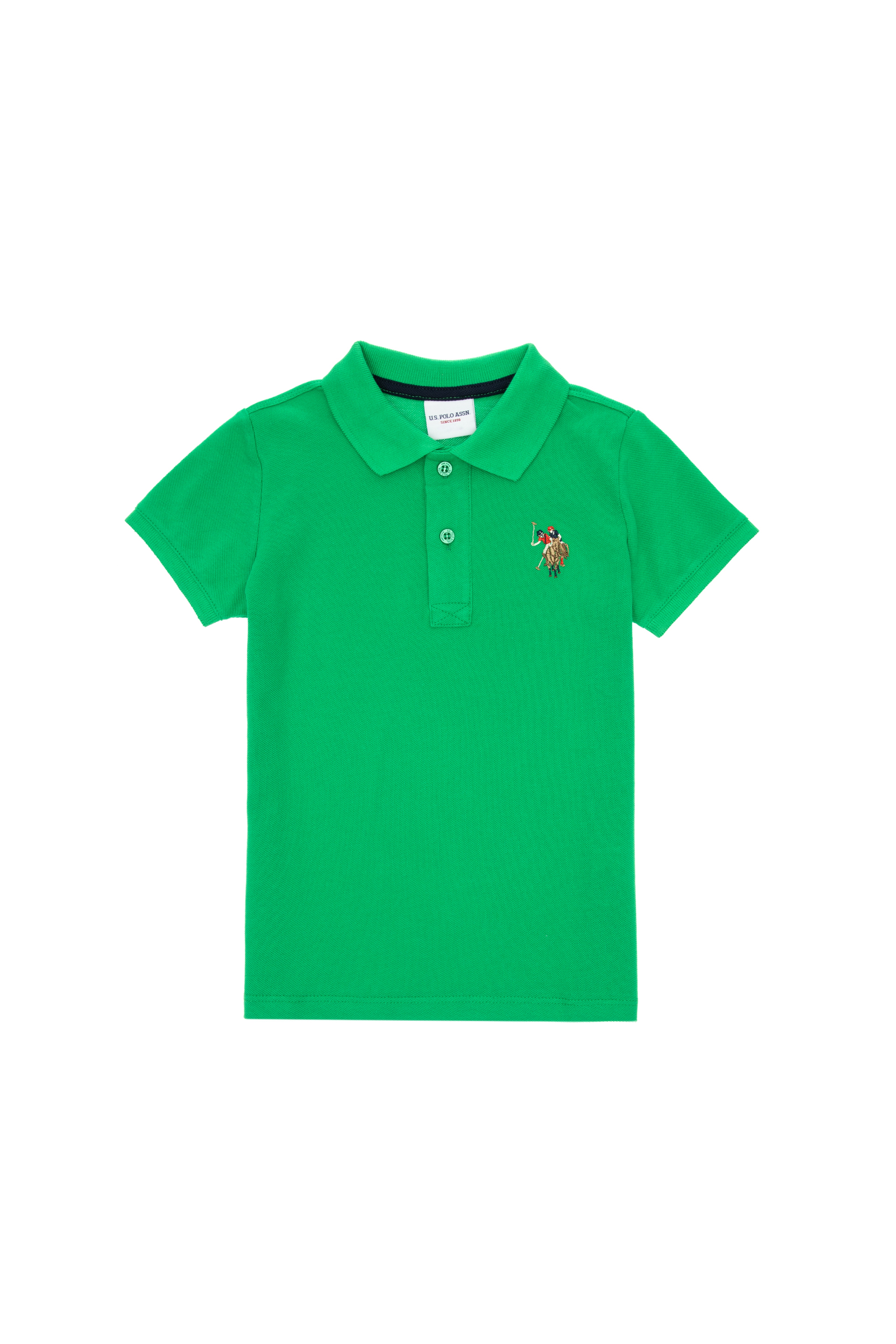 Erkek Çocuk Elma Yeşili Basic Polo Yaka Tişört