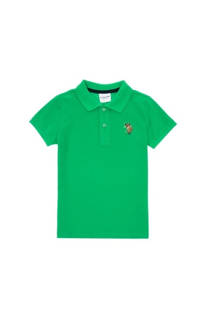 Erkek Çocuk Elma Yeşili Basic Polo Yaka Tişört