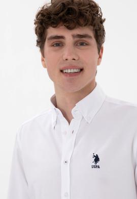 Erkek Beyaz Uzun Kollu Basic Gömlek - 50298021065