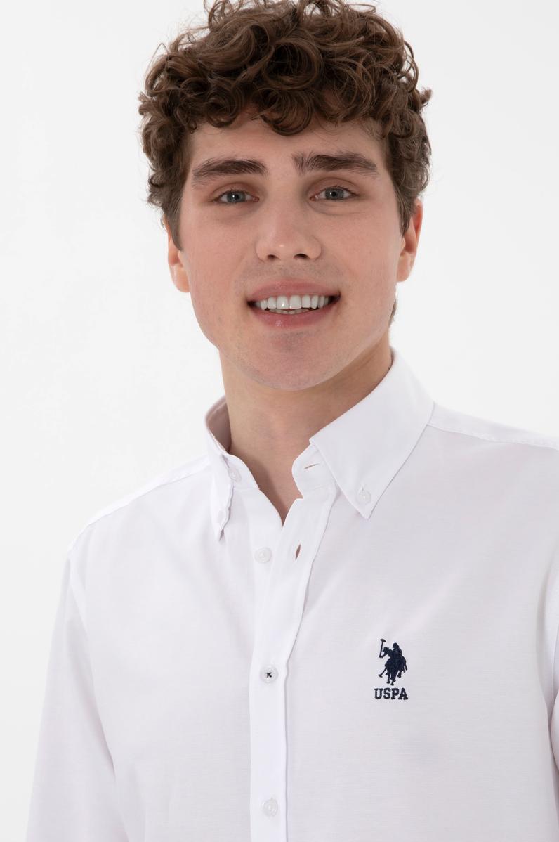 Erkek Beyaz Uzun Kollu Basic Gömlek