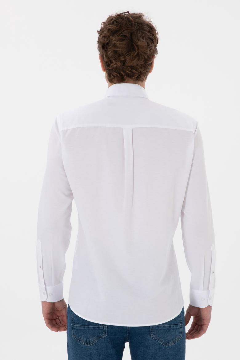 Erkek Beyaz Uzun Kollu Basic Gömlek - 50298021065