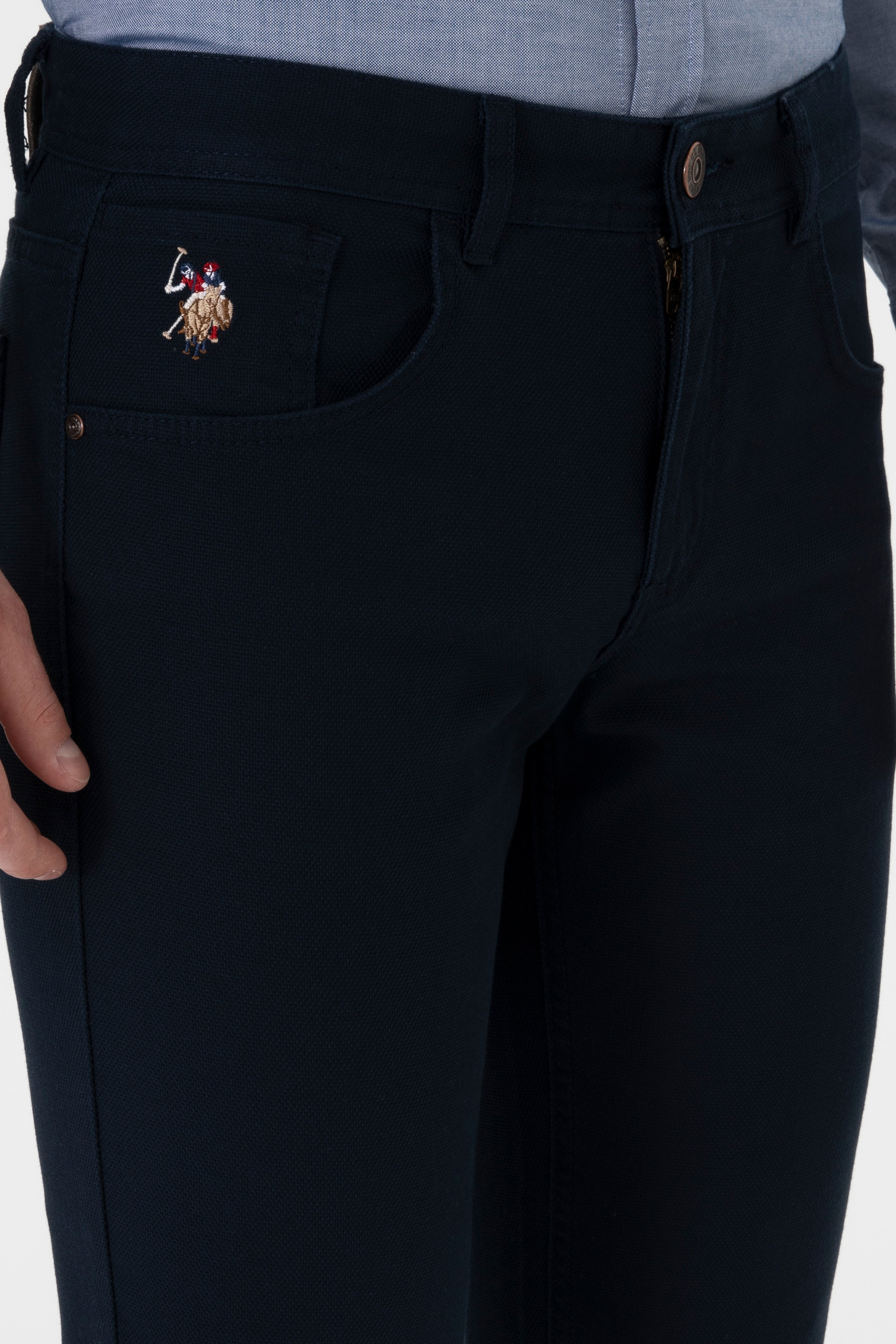Erkek Slim Fit Lacivert Kanvas / Chino Pantolon