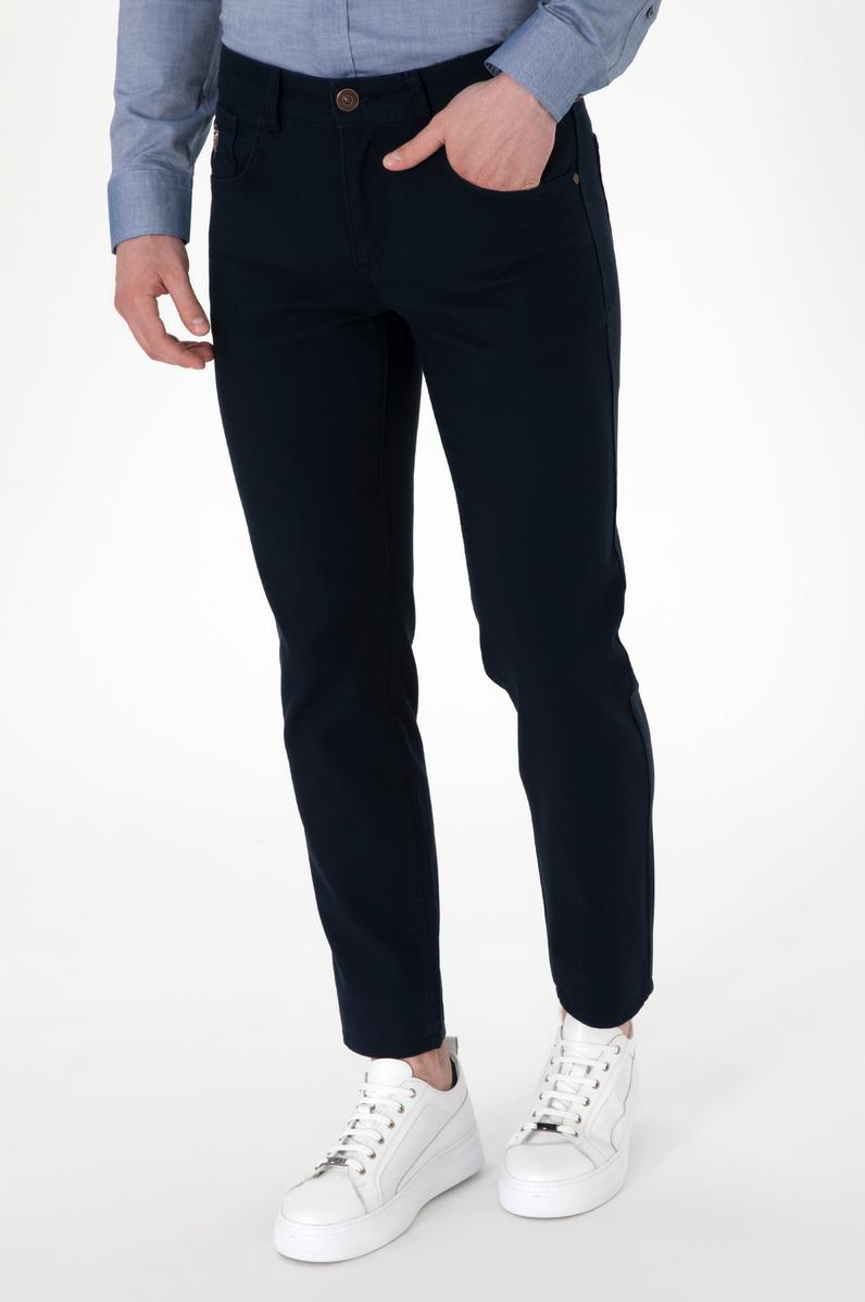 Erkek Slim Fit Lacivert Kanvas / Chino Pantolon