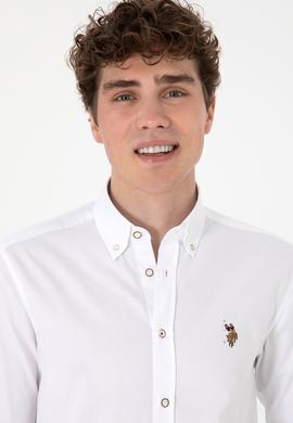 Erkek Beyaz Uzun Kollu Basic Gömlek - 50293847014