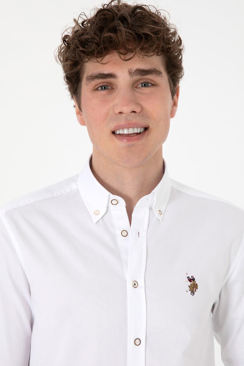 Erkek Beyaz Uzun Kollu Basic Gömlek - 50293847014