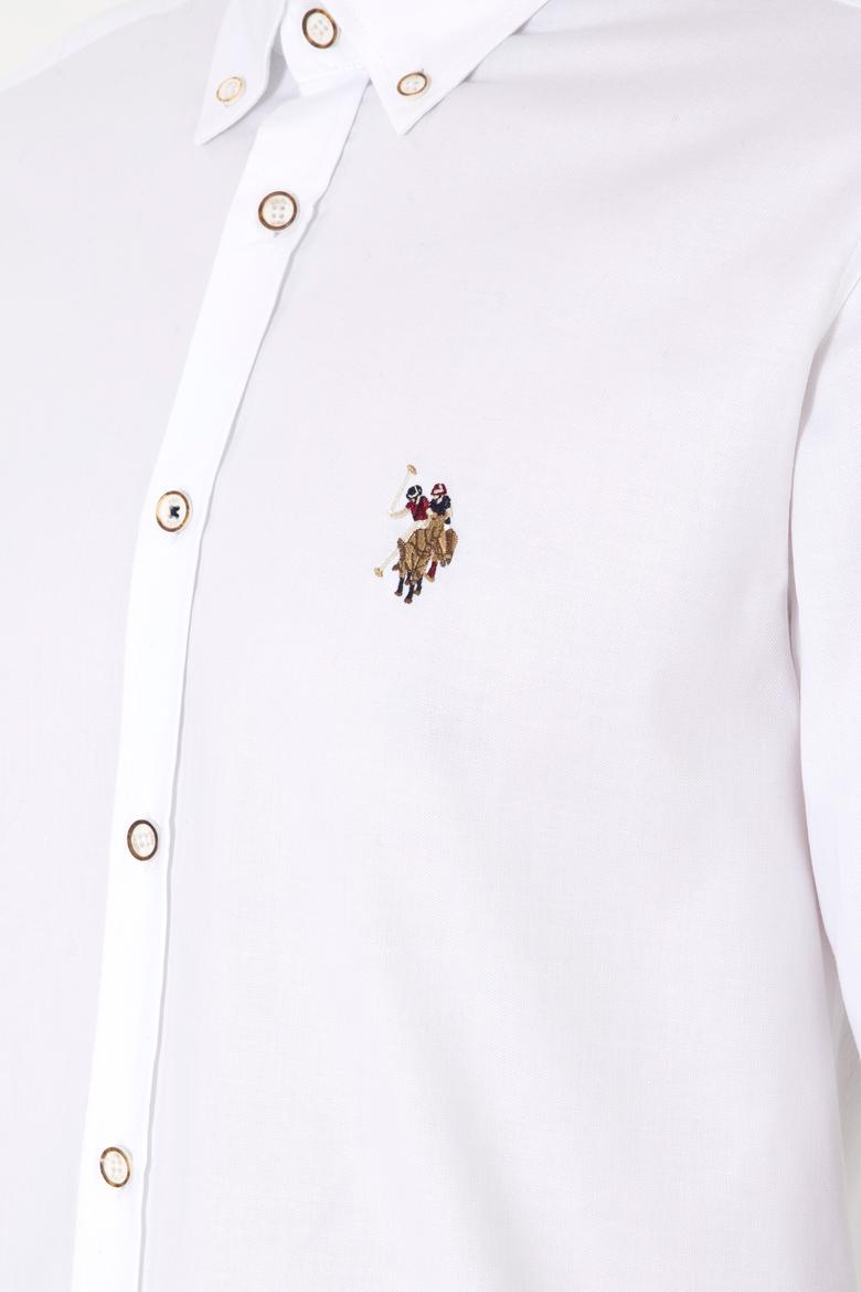 Erkek Beyaz Uzun Kollu Basic Gömlek - 50293847014