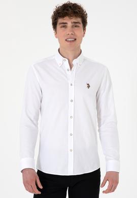Erkek Beyaz Uzun Kollu Basic Gömlek - 50293847014