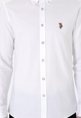 Erkek Beyaz Uzun Kollu Basic Gömlek - 50293847014