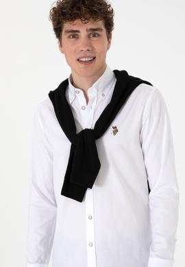 Erkek Beyaz Uzun Kollu Basic Gömlek - 50293847014