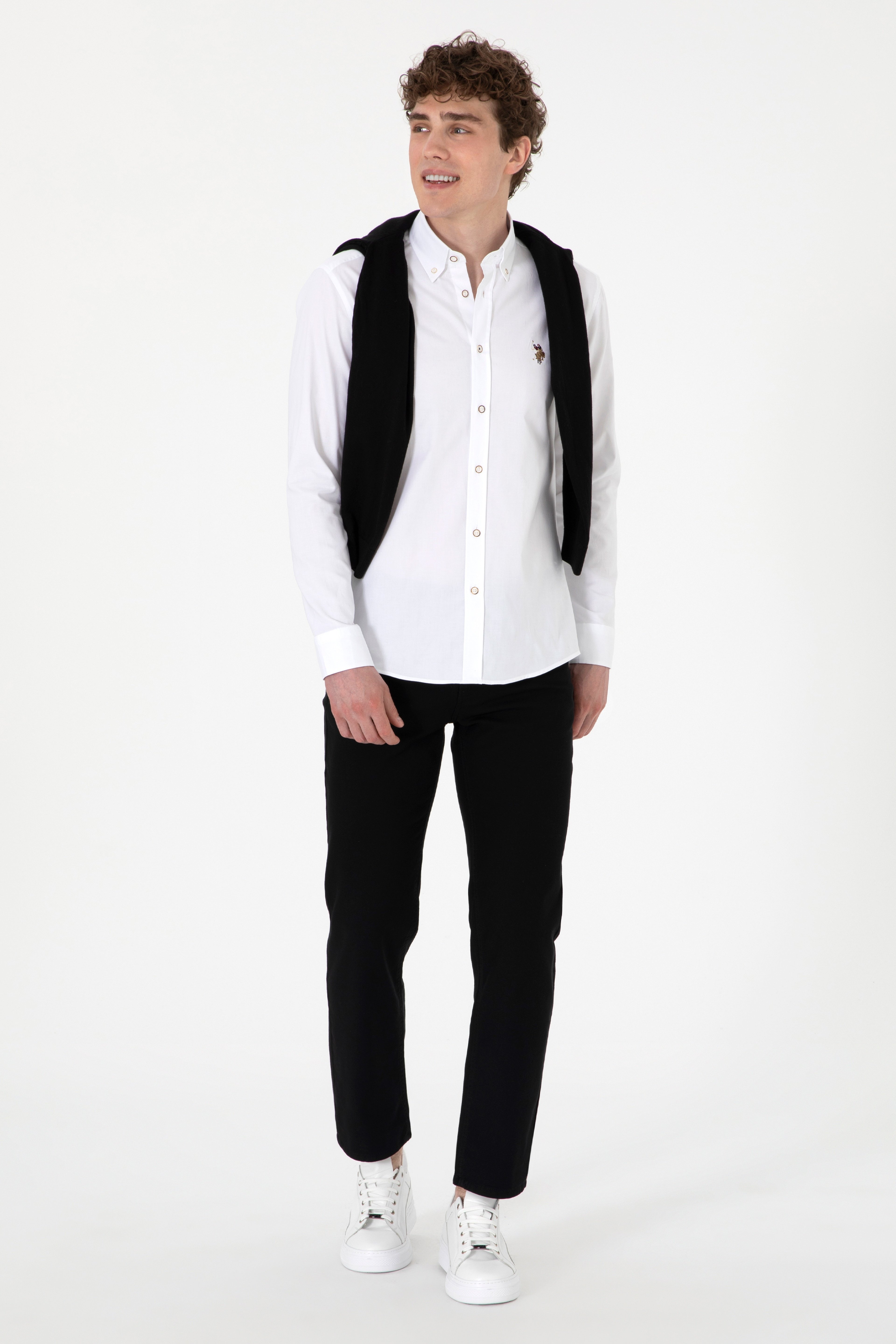 Erkek Regular Fit Siyah Kanvas / Chino Pantolon