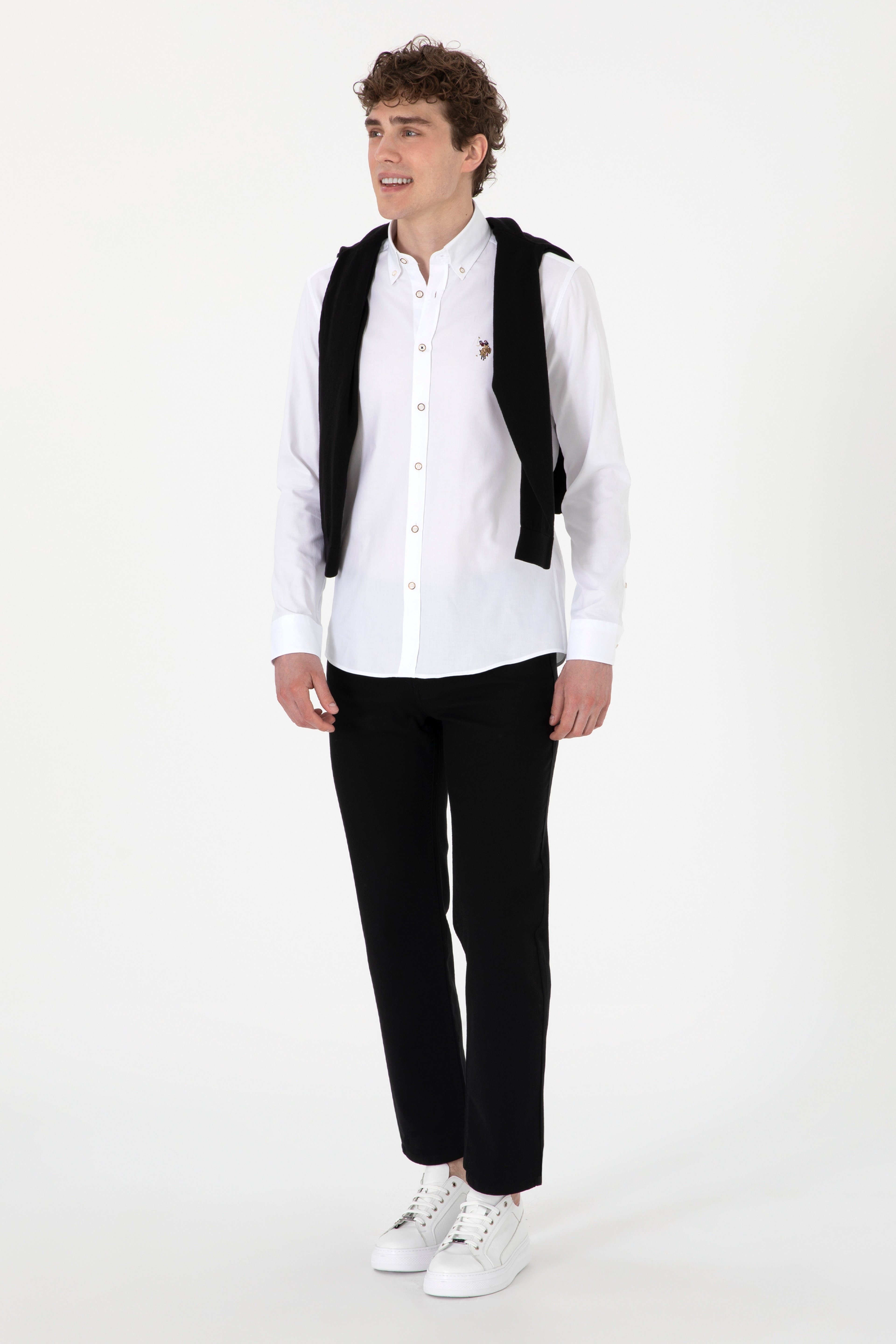 Erkek Regular Fit Siyah Kanvas / Chino Pantolon