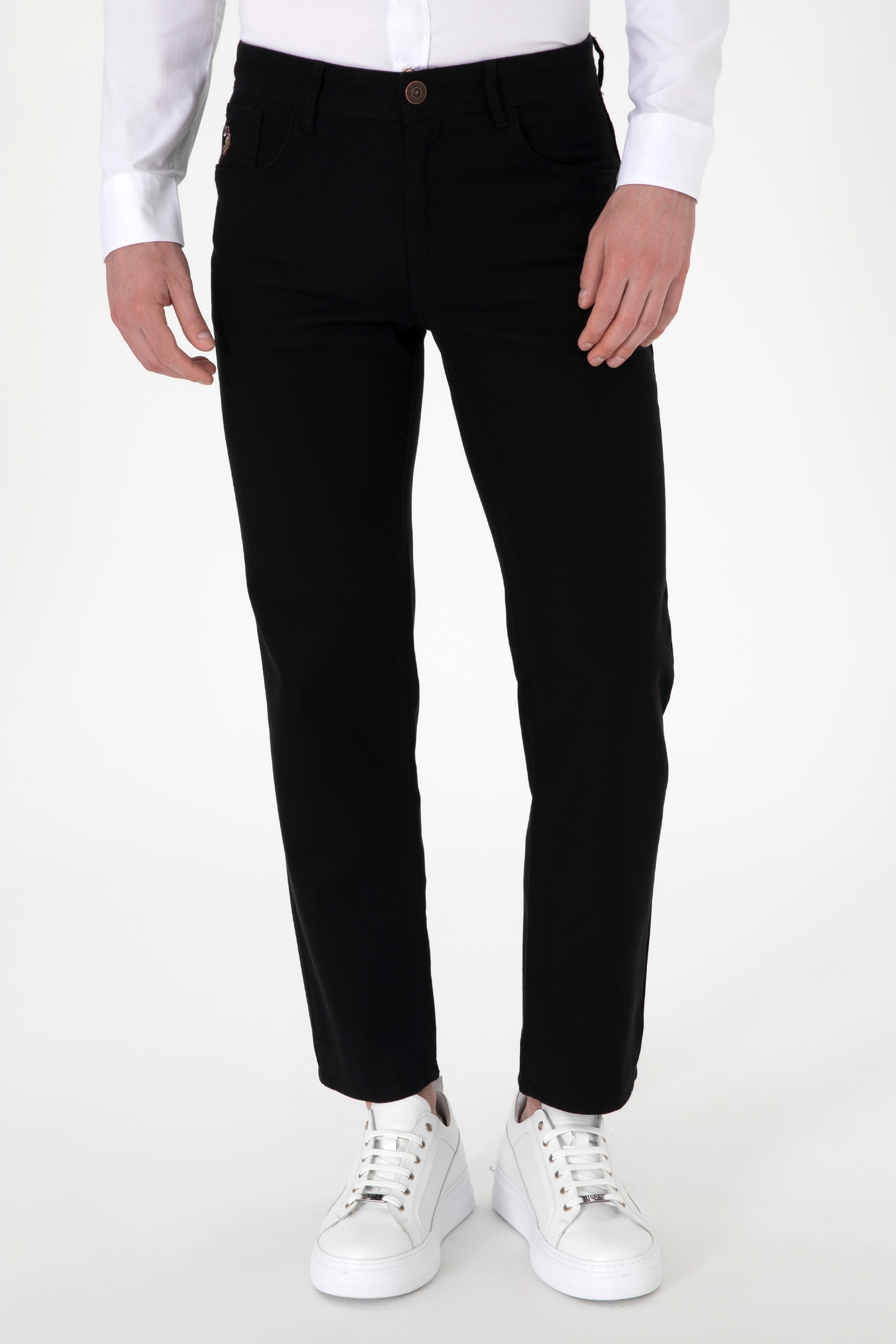 Erkek Regular Fit Siyah Kanvas / Chino Pantolon - Image 2