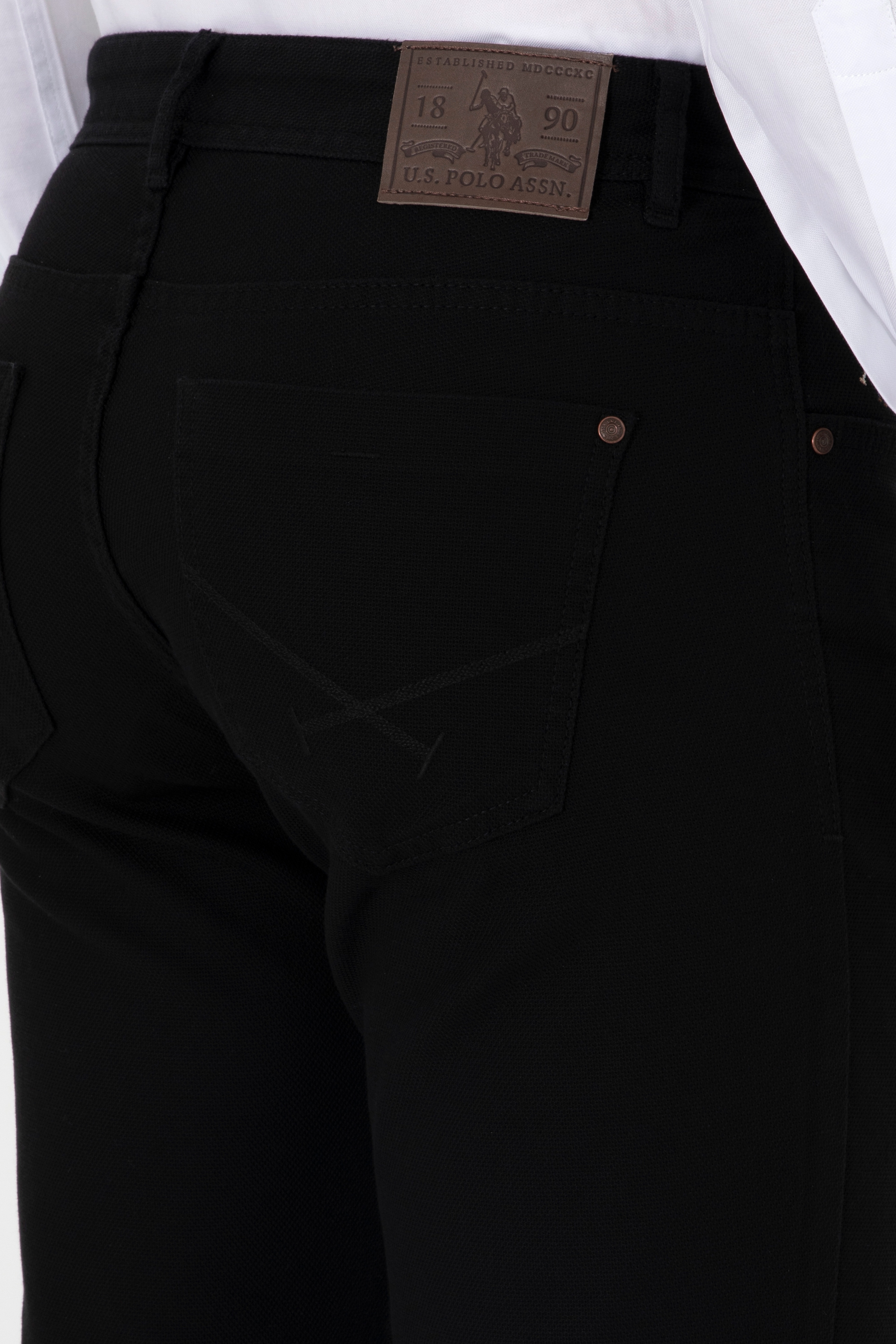 Erkek Regular Fit Siyah Kanvas / Chino Pantolon - Image 6