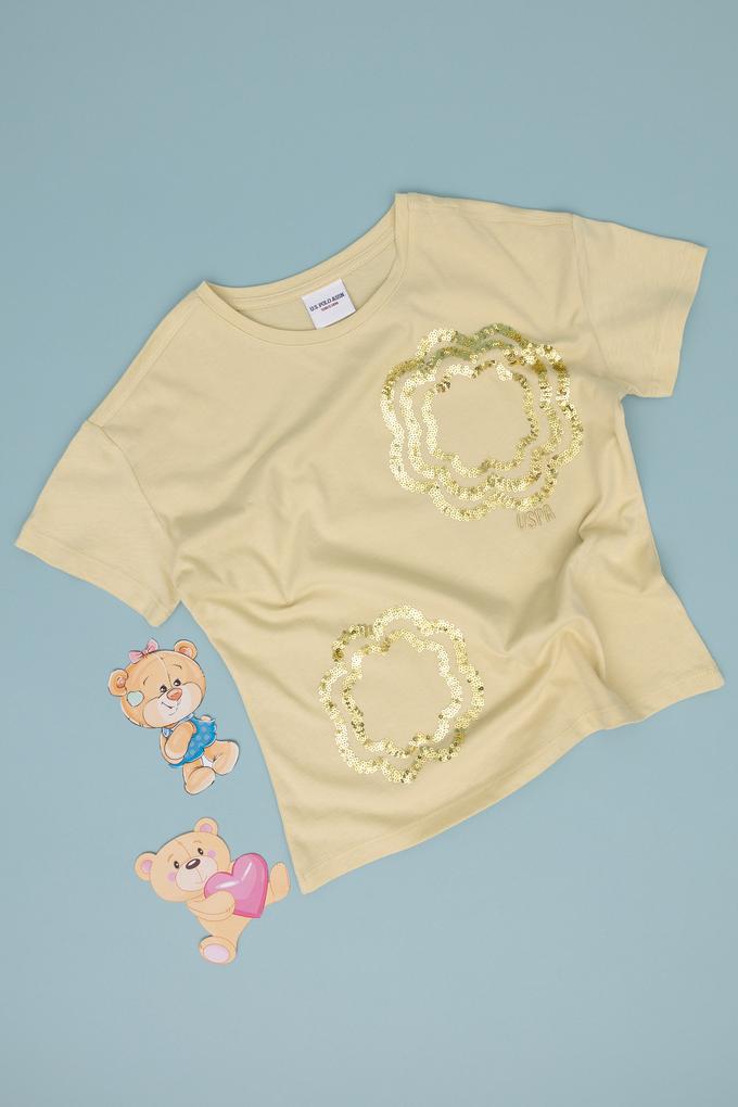 Kız Çocuk Açık Haki Tişört