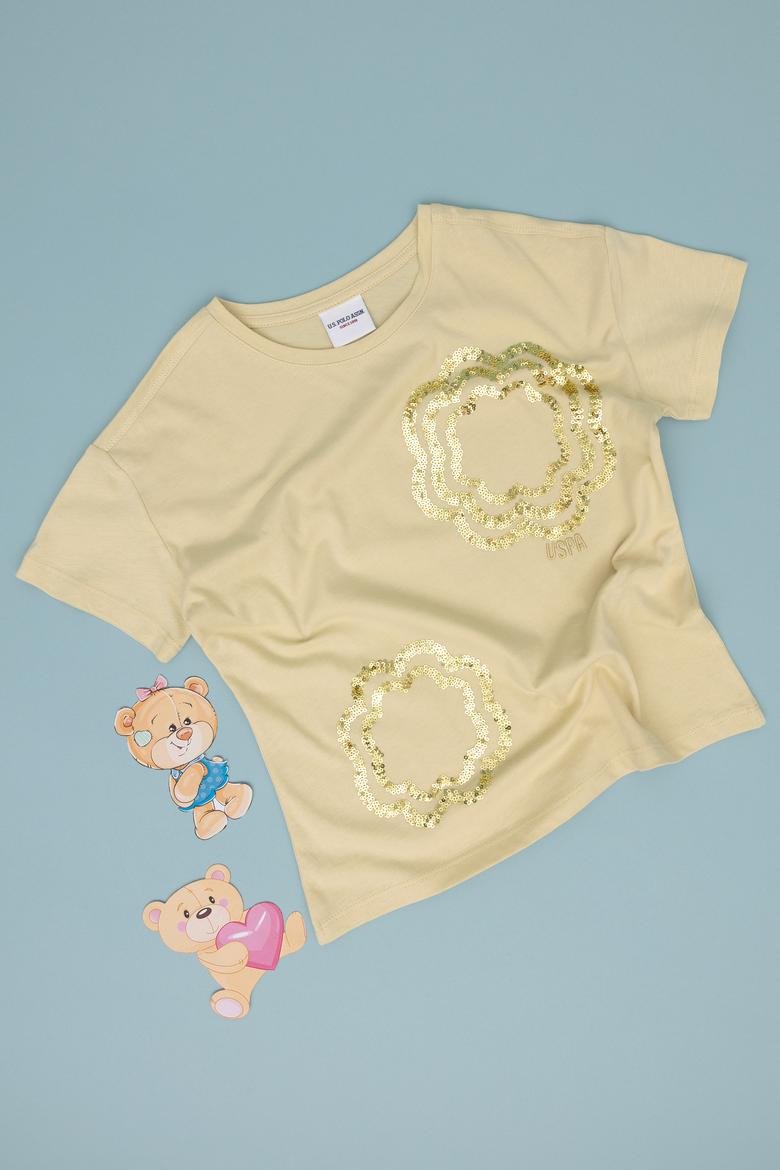 Kız Çocuk Açık Haki Tişört