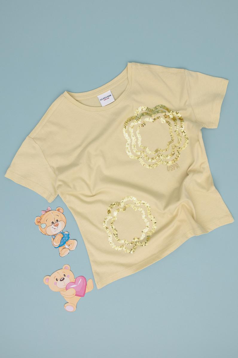 Kız Çocuk Açık Haki Tişört