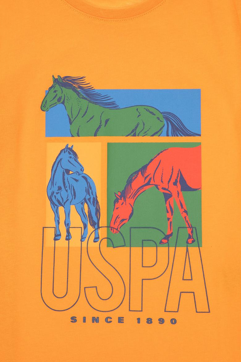 Erkek Çocuk Turuncu Bisiklet Yaka Tişört - 50299911027