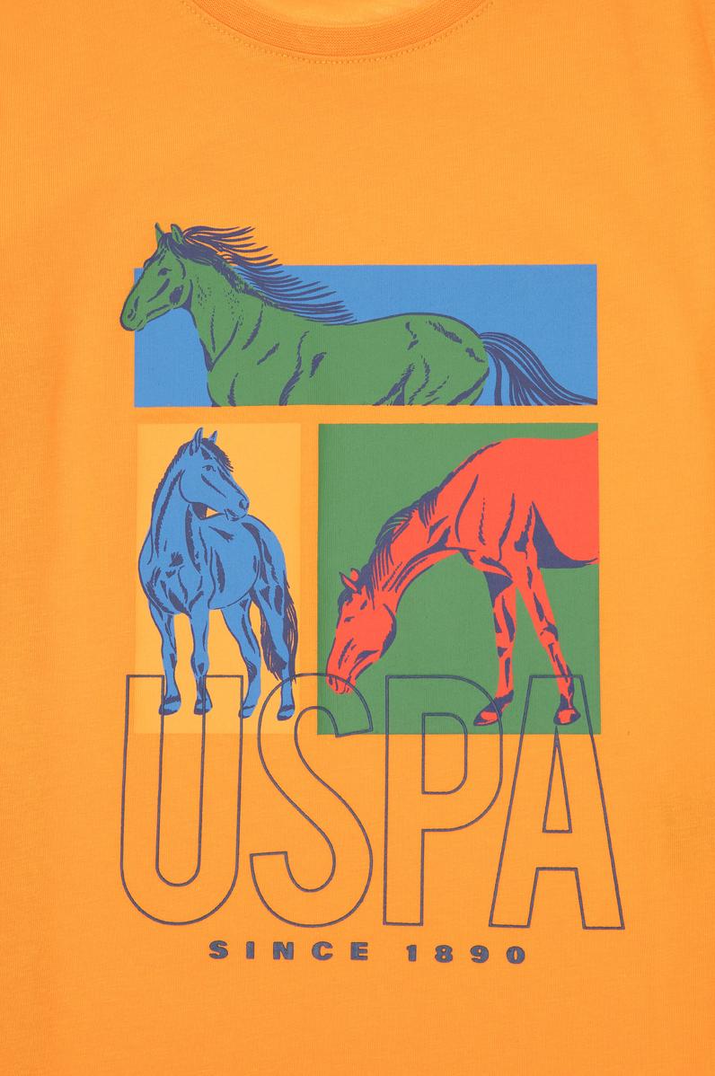 Erkek Çocuk Turuncu Bisiklet Yaka Tişört