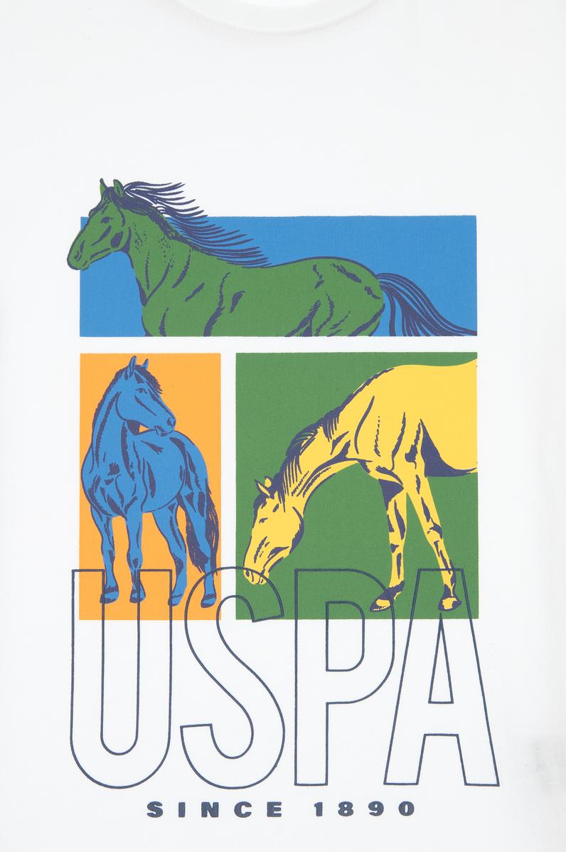 Erkek Çocuk Beyaz Bisiklet Yaka Tişört