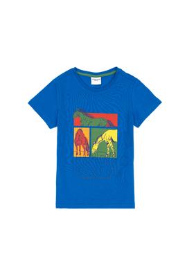 Erkek Çocuk Kobalt Bisiklet Yaka Tişört - 50299911044