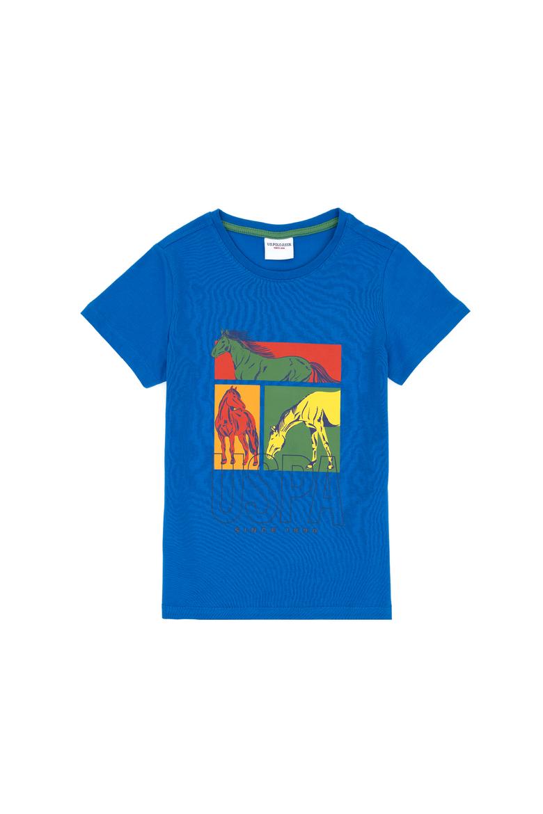 Erkek Çocuk Kobalt Bisiklet Yaka Tişört