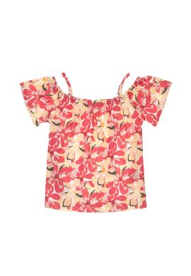 Kız Çocuk Turuncu Askı Detaylı Tişört - 50300158025