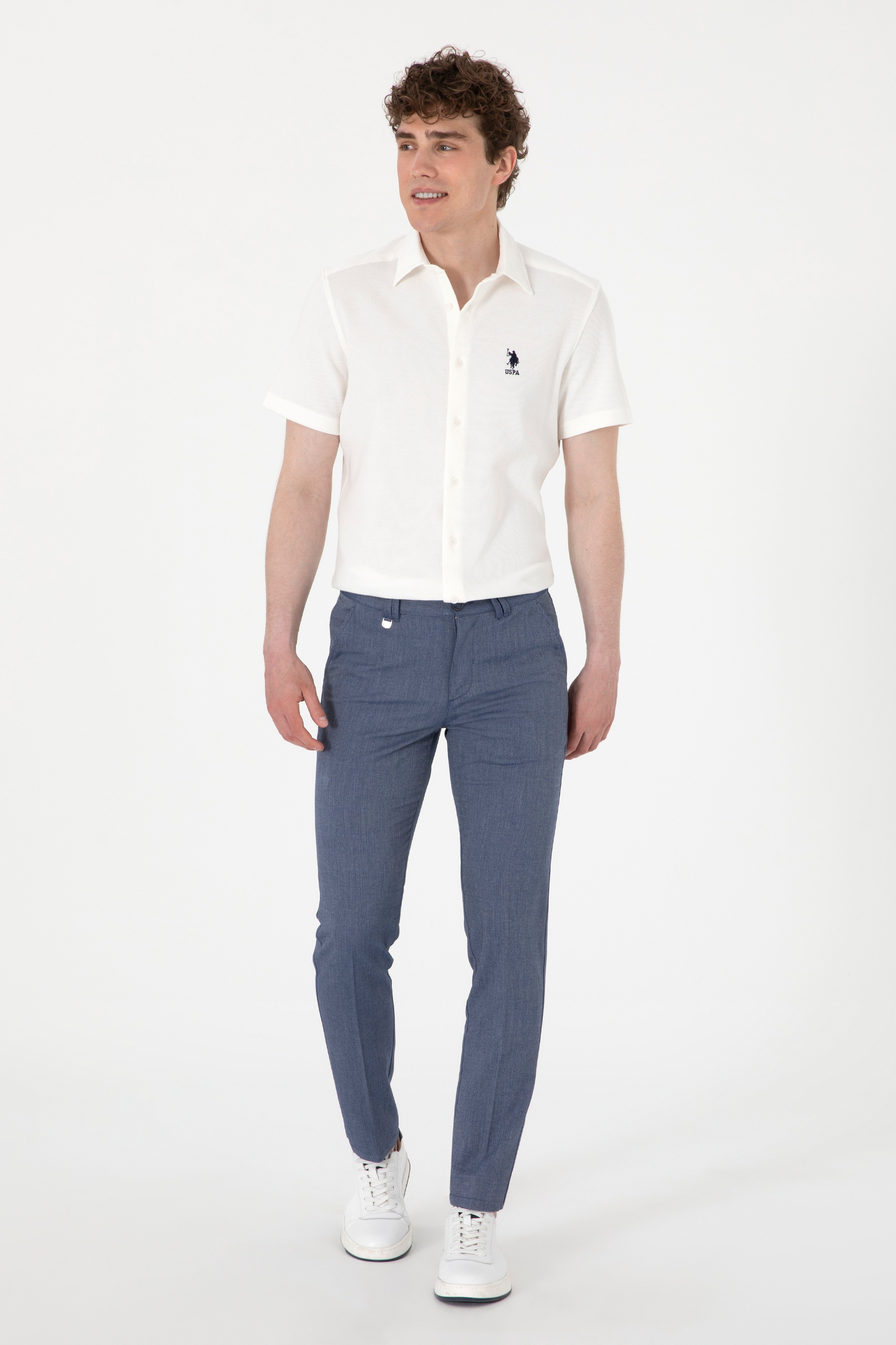 Erkek Slim Fit Lacivert Kanvas Pantolon - Image 1