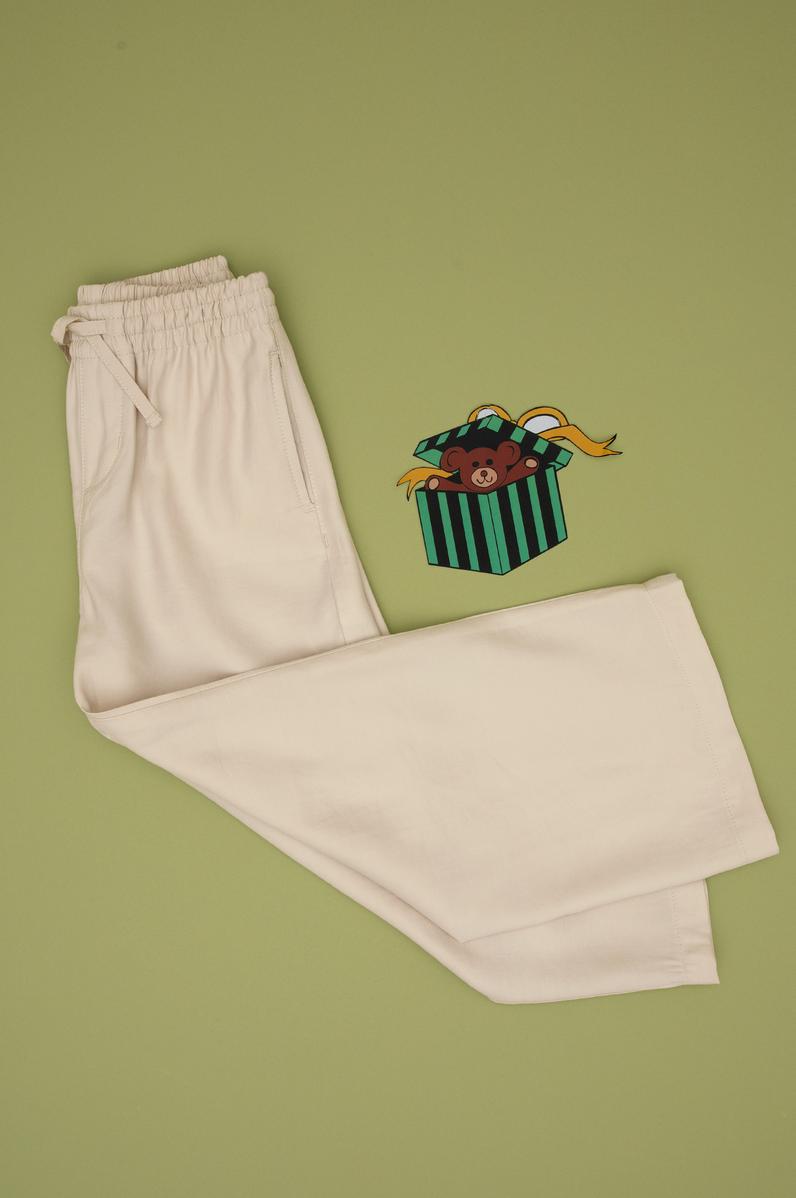 Kız Çocuk Taş Loose Fit  Modal Karışımlı Kanvas Pantolon