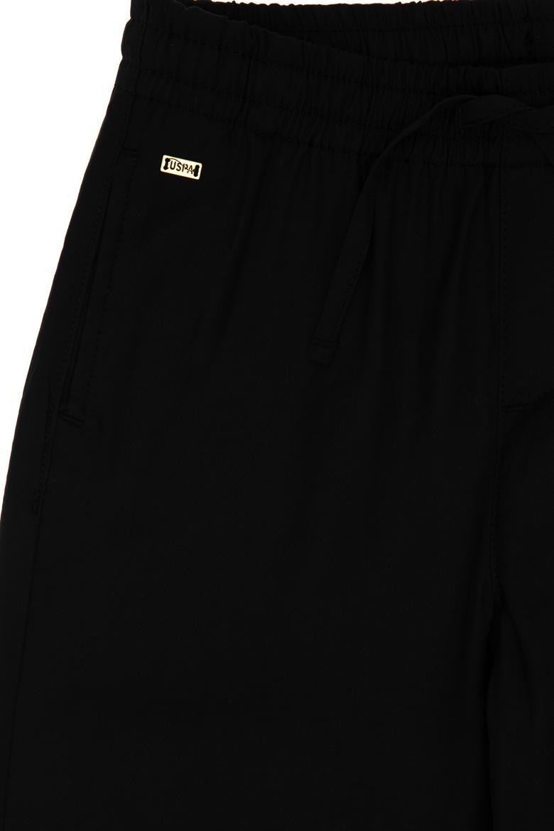 Kız Çocuk Siyah Loose Fit  Modal Karışımlı Kanvas Pantolon - 50300911023