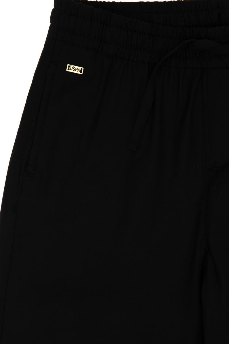 Kız Çocuk Siyah Loose Fit  Modal Karışımlı Kanvas Pantolon