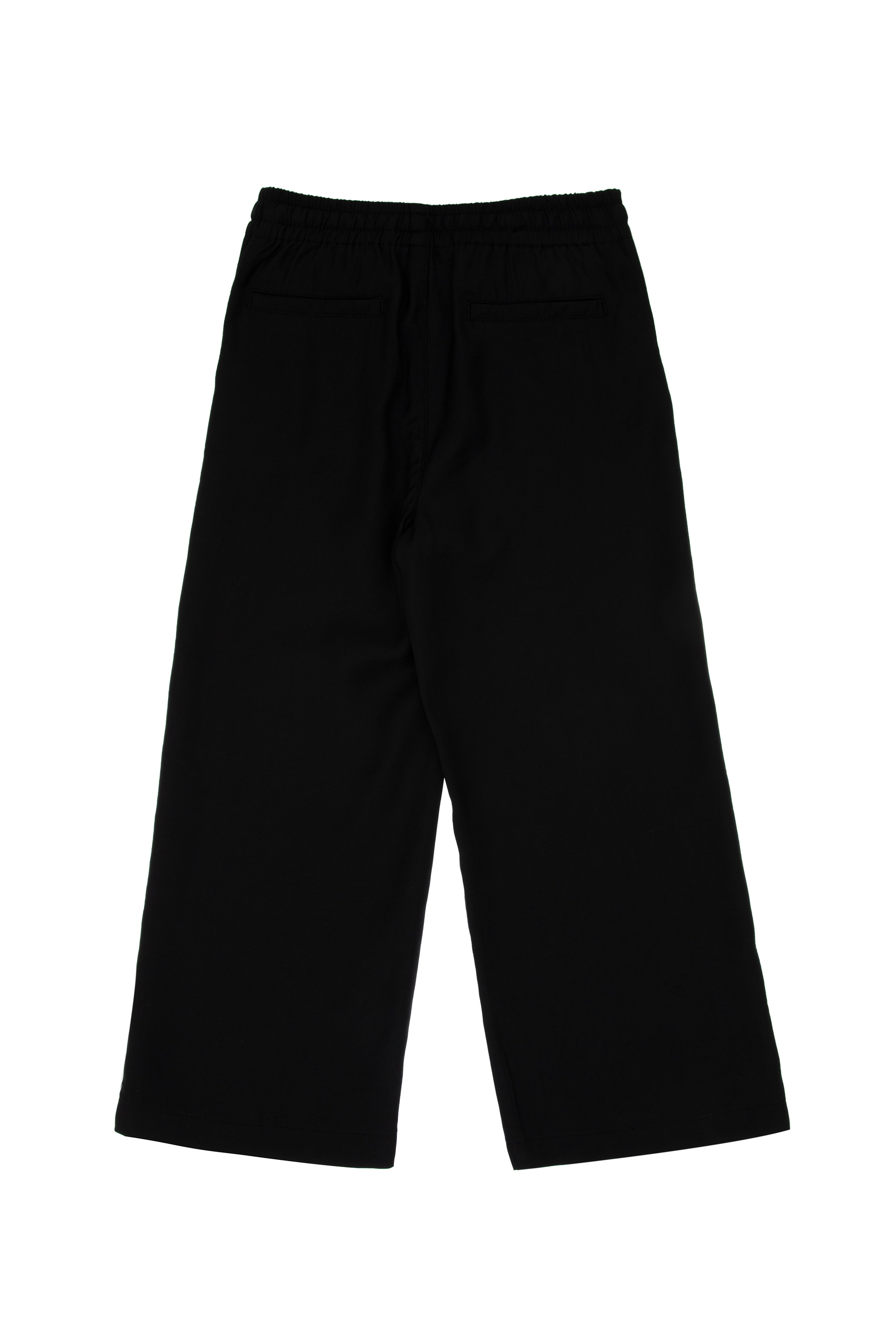 Kız Çocuk Siyah Loose Fit  Modal Karışımlı Kanvas Pantolon