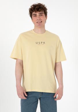 Erkek Oversize Fit Bisiklet Yaka Açık Haki Tişört - 50299543006