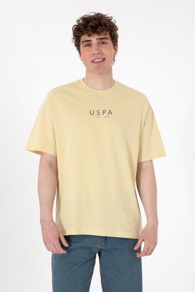 Erkek Oversize Fit Bisiklet Yaka Açık Haki Tişört