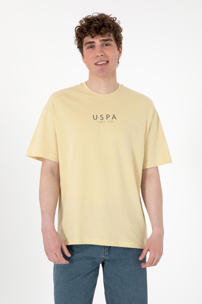 Erkek Oversize Fit Bisiklet Yaka Açık Haki Tişört