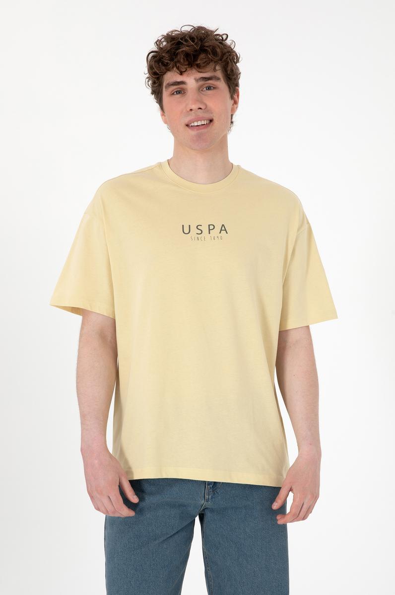 Erkek Oversize Fit Bisiklet Yaka Açık Haki Tişört