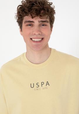 Erkek Oversize Fit Bisiklet Yaka Açık Haki Tişört - 50299543006