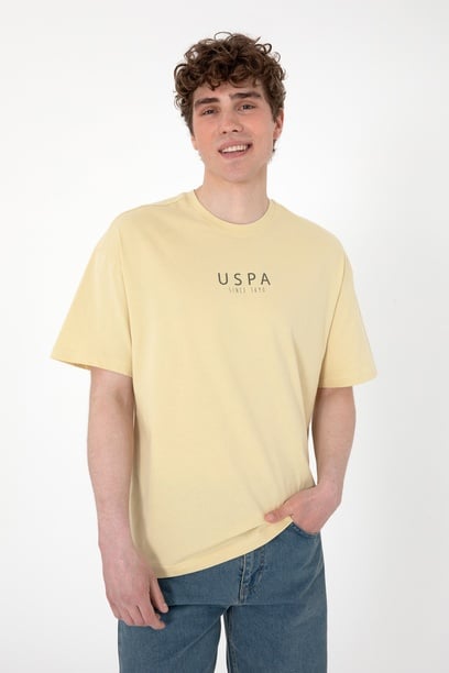 Erkek Oversize Fit Bisiklet Yaka Açık Haki Tişört
