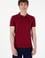 Erkek Slim Fit Polo Yaka Bordo Basic Tişört