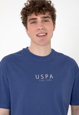 Erkek Oversize Fit Bisiklet Yaka Açık Lacivert Tişört - 50299543016